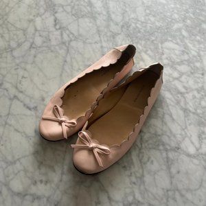 Banana republic buff pink leather ballet flats size 10